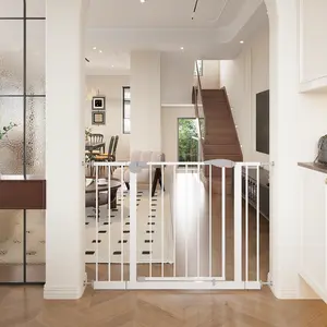 Wide Baby Gate for Stairs 29.5-44.1in Pressure Mounted Safety Gate Walk Through Pet Gate for Doorways Kids Dogs White,summervibes
