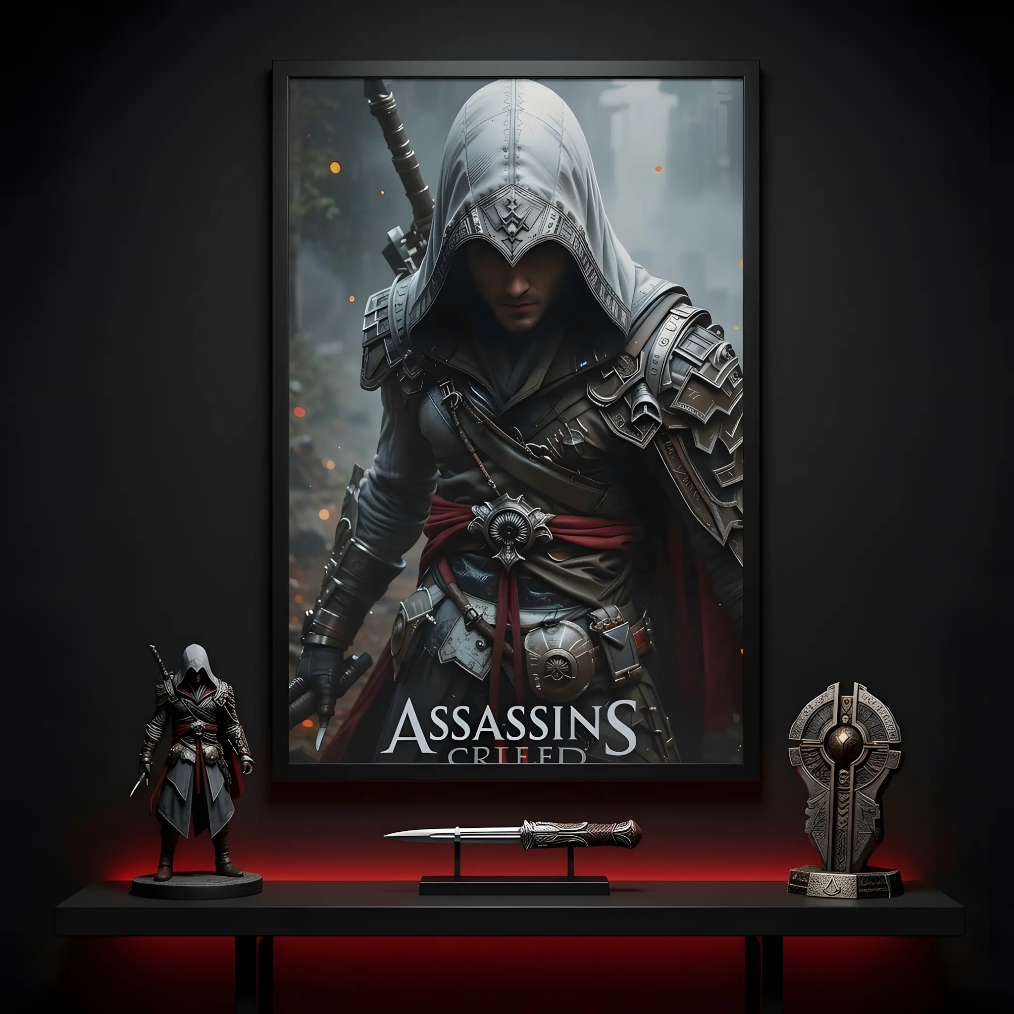 Assassin's Creed Poster, Classic Game Character Wall Art Print, Cool Assassin Canvas Wall Decor, Vintage Gaming Room Decoration, Holiday Birthday Gift for Gamer Fans, Wall Art for Bedroom Dorm Gaming Room Office