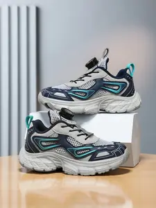 Spring Summer Sneakers, Sports Shoes, Fashion Colorblock, Breathable PU Leather, Adjustable Buckle, Thick Eva Sole, Casual Daily Wear