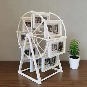 European Rotating Ferris Wheel Photo Frame Set, 8pcs 4-Inch Frames, Elegant Decor for Living Room Bedroom Desk, Perfect Gift for Valentine's Day Birthday Party