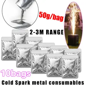 10pcs - 50g Cold Spark Machine Powder Refill, Vacuum-Sealed Packs for Weddings, DJ Sets, Parties & Stage Events