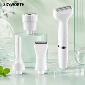 Skyworth Electric Trimmer for Man & Women, Rechargeable 4 in 1 Body & Facial Hair Removal, Waterproof Wet & Dry Use Precise Safe Trimmer