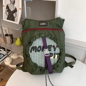 Streetwear Patchwork Backpack, Waterproof Lightweight Travel Bag, Large Capacity Camping & Sports Rucksack for Daily & Outdoor outdoorfun