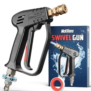 McKillans Swivel Gun High Pressure with 3/8" Male Plug & 1/4" Quick Connector Coupler Compatible with Foam Cannon
