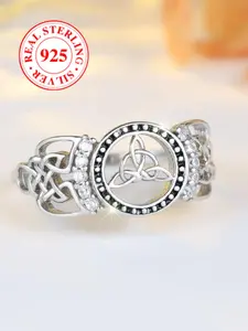 S925 Sterling Silver Hollow Out Design, Fashion Jewelry for Party, Daily Clothing Decor, Elegant Everyday Ring, Trendy All-match & Exquisite Jewelry for Birthday Gift, Unique Rings