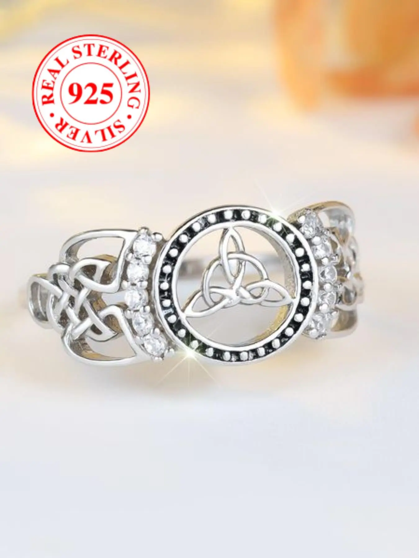 S925 Sterling Silver Hollow Out Design Ring, Fashion Jewelry for Party, Daily Clothing Decor, Trendy All-match & Exquisite Jewelry for Birthday Gift