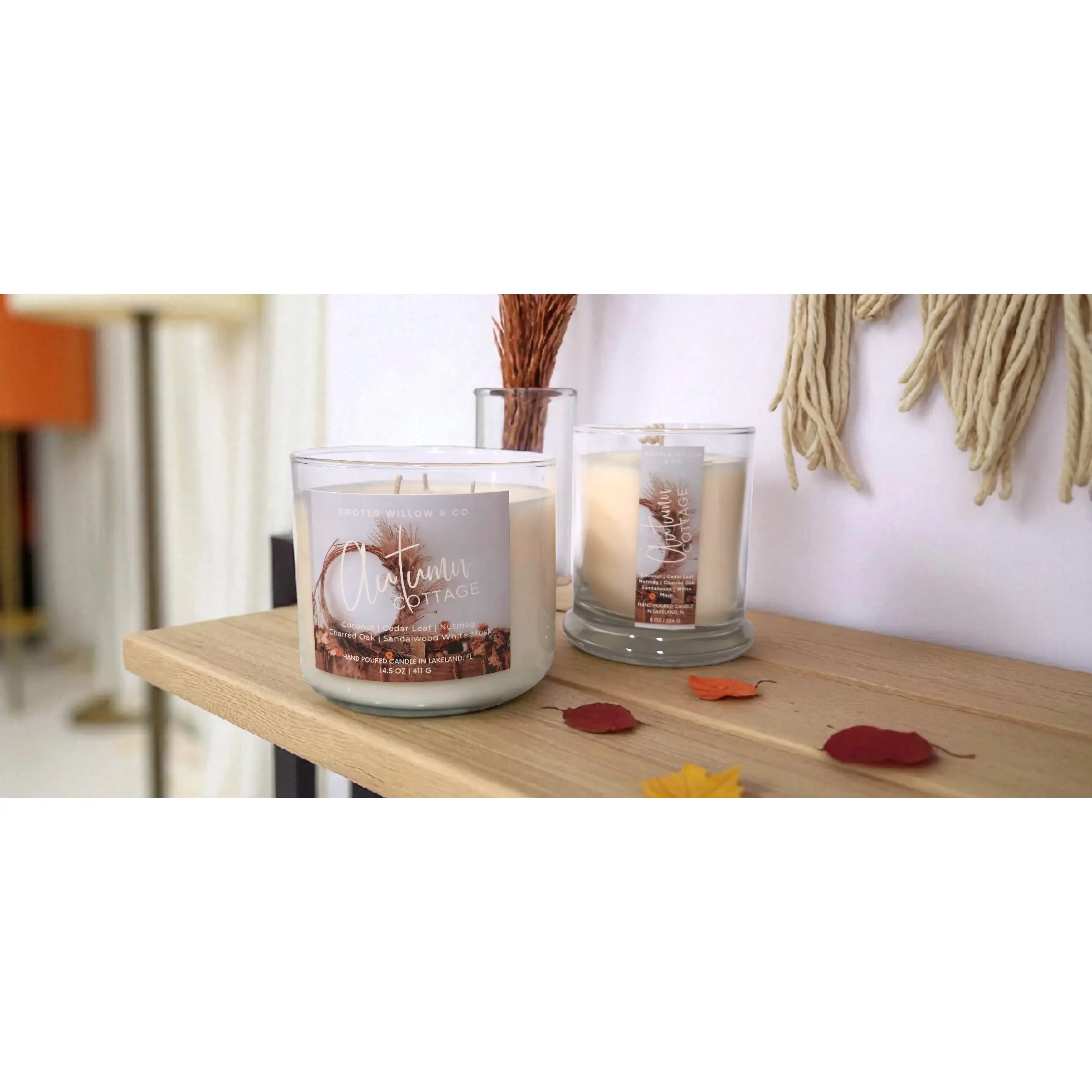 Autumn Cottage Candle | Coconut • Cedar Leaf • Charred Oak • Sandalwood