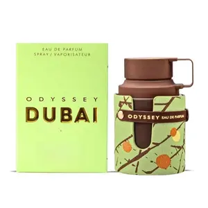 Odyssey Dubai Chocolat Eau de Parfum Gourmand Edition 3.4 oz Spray in Brown Bottle with Mint Green Accents, Featuring Unique Branch Motifs Design