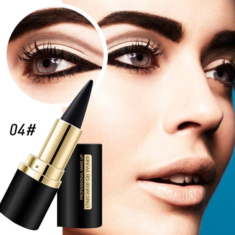 2Pcs Black Brown Gel Eyeliner Pencil, Natural Black Eyeliner Cream for Waterline, Long Wear Crayon Eye Liner Waterproof Smudge Proof, Smokey Eye Eyeshadow Palette Gothic Halloween Makeup Set