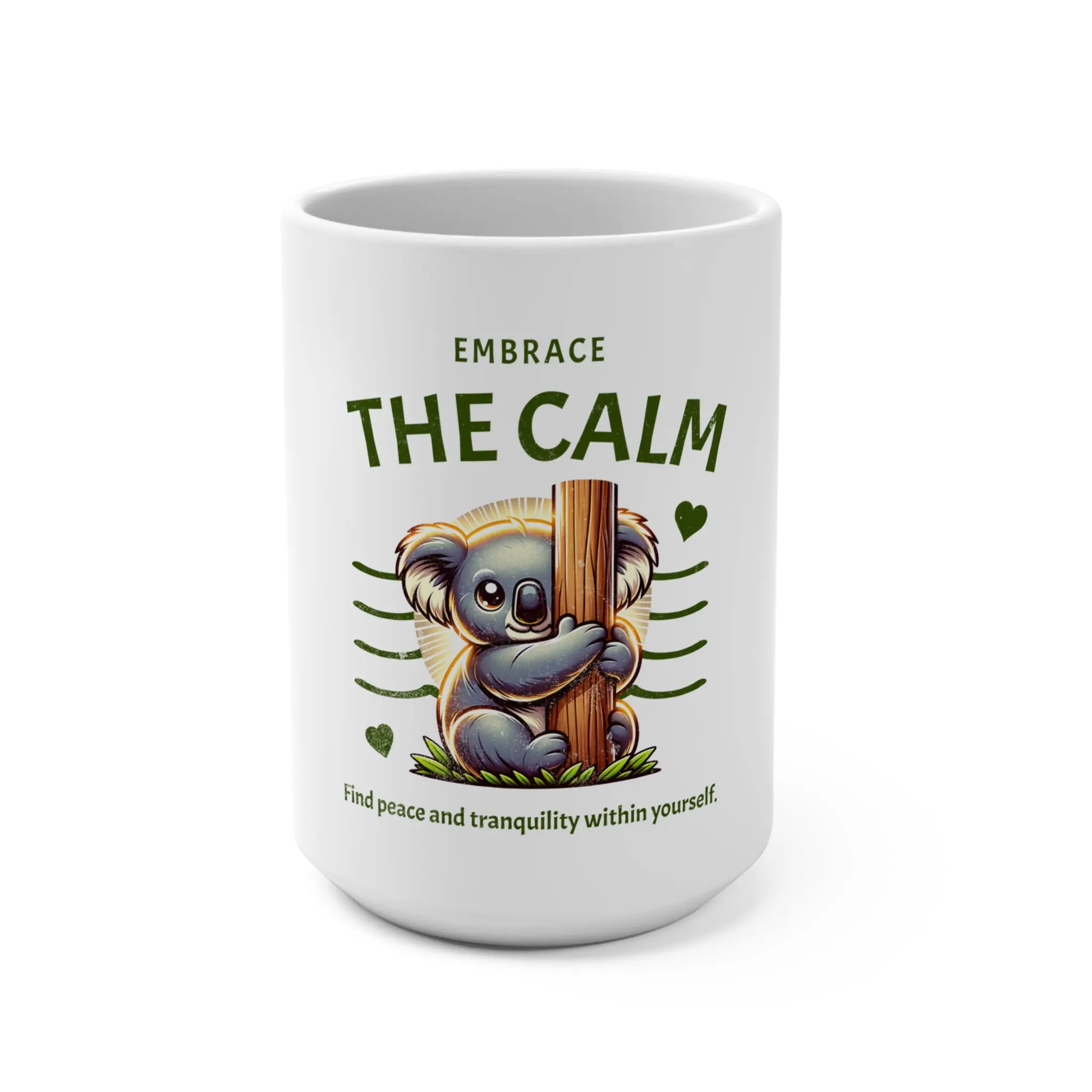 Embrace the Calm Koala Mug - 15oz Ceramic Coffee Cup for Relaxation