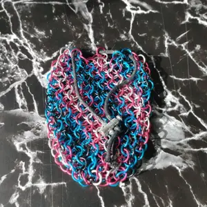 Handmade chainmaille dice bag