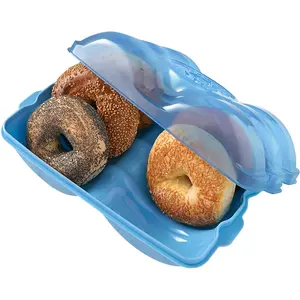 Bagel Fresh Holder Container Bread Storage Keeper Saver, Airtight and Reusable, BPA-Free, As Seen On Shark Tank Products, Pack of 1, Holds 6 Bagels