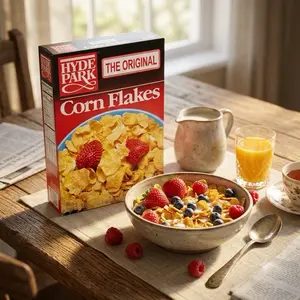 Hyde Park Original Haitian Gluten-Free Corn Flakes - Healthy Instant Breakfast Cereal for Youth, Ideal with Milk or Yogurt