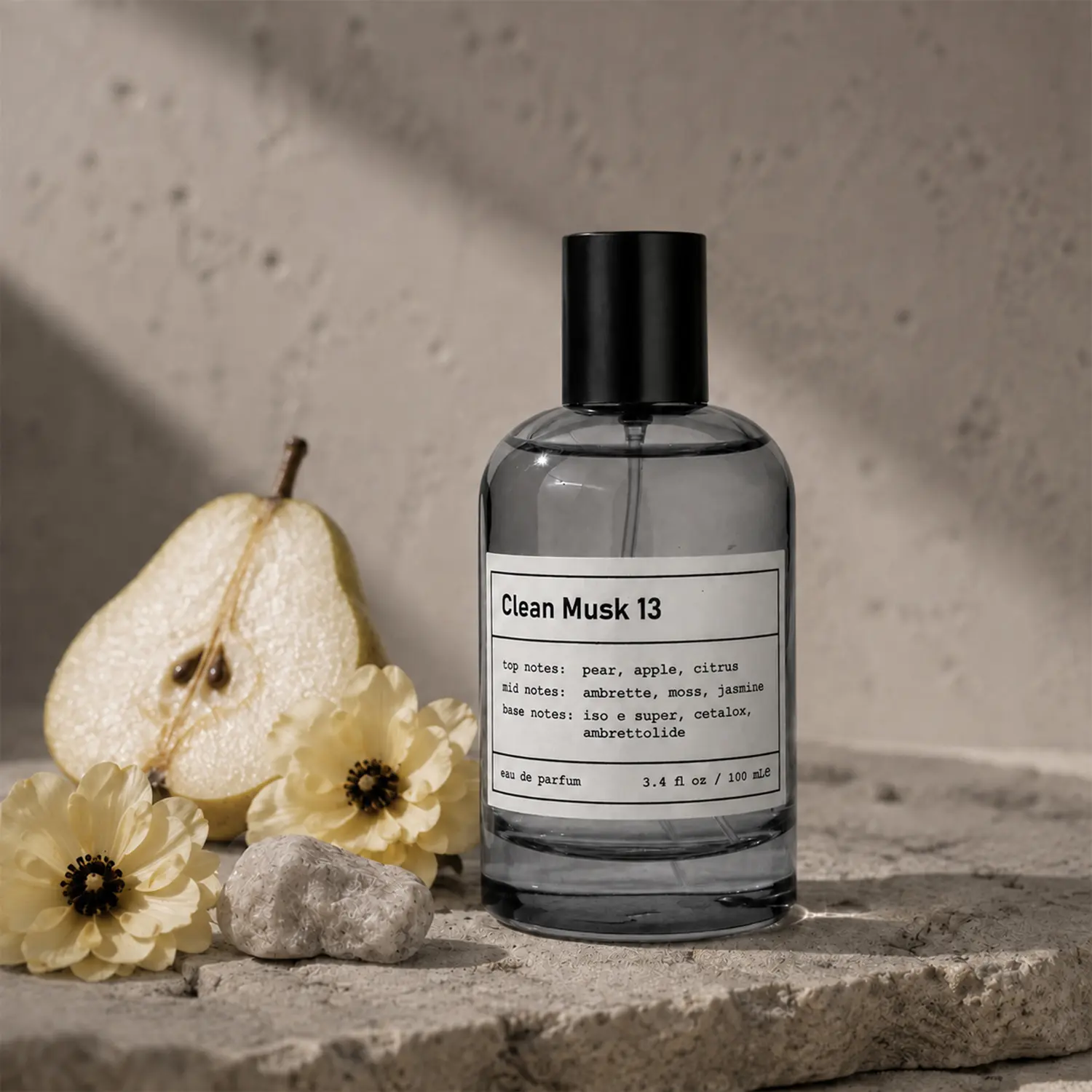 Clean Musk Scent | Lab Made Clean Musk 13 Eau de Parfum | Skin Musk Woody | 3.4 oz / 100ml | Pear, Apple, Citrus, Ambrette, Moss, Jasmine & Cedarwood | Fresh Sensual Unisex Fall Fragrance | Quiet Weightless Vibe | Great Value Unisex Perfume | Long-Lasting