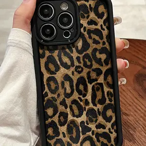 Phone case: Black Leopard Print TPU Shockproof Case Compatible with Apple iPhone 17 E Air Pro ProMax iPhone16 15 14 Plus 13 12 Mini 11 X XS XR