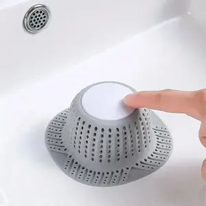 Plastic Bathroom Drain Plug, Anti-Clog Easy Clean Bath Drain Filter, Durable Bathtub Hair Catcher, Essential Bathroom Accessory, Drain Protector, Bath Tub Accessories