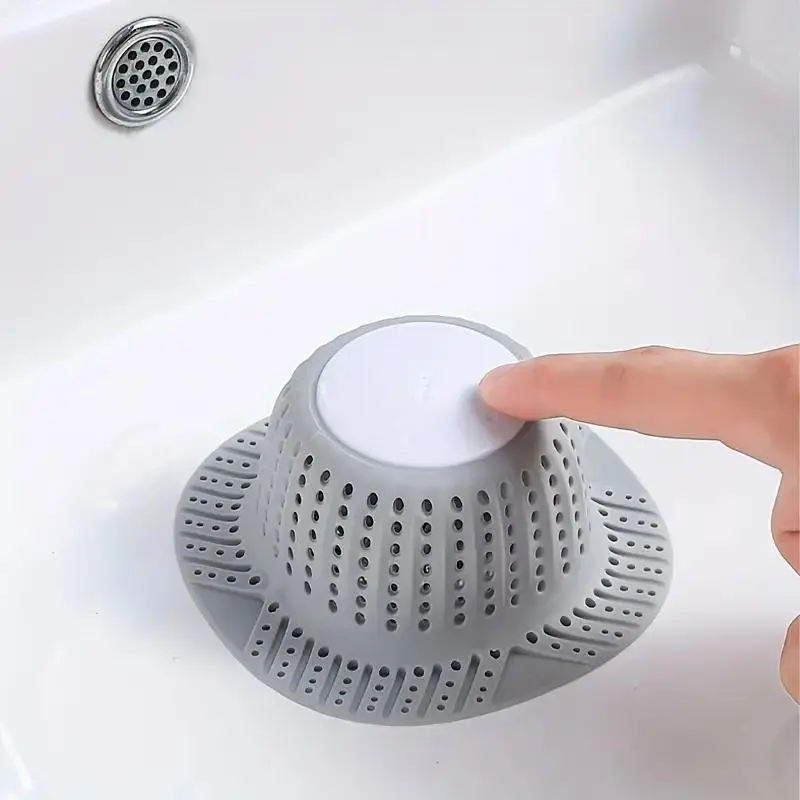 Plastic Bathroom Drain Plug, Anti-Clog Easy Clean Bath Drain Filter, Durable Bathtub Hair Catcher, Essential Bathroom Accessory, Drain Protector, Anti Clogging Drainage, Bath Tub Accessories, Bathroom Necessities