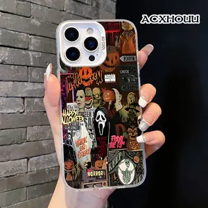 1.2mm Soft TPU Silicone Protective Case - Shockproof, Durable Cover for iPhone 17,16 Pro Max,16 Pro,16,15,15 Pro,14,13,12,11 - Stylish Horror Halloween Collage Mobile Phone Accessory, Tech Accessory, Accessories