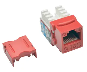 Tripp Lite TRL-N238-025-RD Cat6-Cat5e 110 Style Punch Down Keystone Jack, Red - Pack of 25