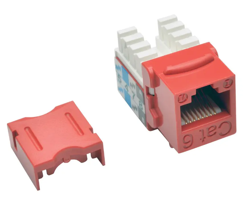 Tripp Lite TRL-N238-025-RD Cat6-Cat5e 110 Style Punch Down Keystone Jack, Red - Pack of 25