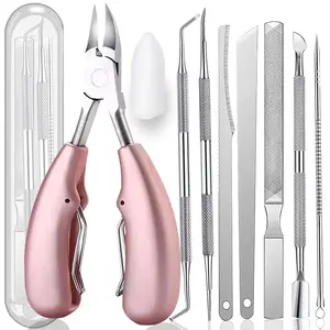 10PCS Professional Toenail Clippers for Thick & Ingrown Toe Nails for Men & Seniors Pink