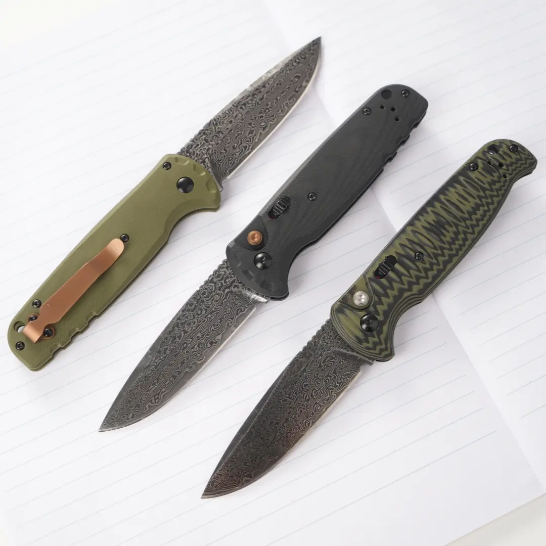 4300 Father’s Day Gift: VG10 Damascus steel blade, G10 handle folding knife, pocket knife, EDC tool, metal sheet; suitable for outdoor camping, fishing, exploration, and more.
