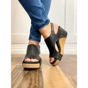 Black Wedge Smooth Shoe Black Wedge Smooth Shoe