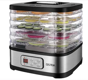 OSTBA Food Dehydrator Machine Adjustable Temperature & 72H Timer, 5-Tray Dehydrators for Food and Jerky, Fruit, Dog Treats, Herbs, Snacks, LED Display, 240W Electric Food Dryer, Recipe Book