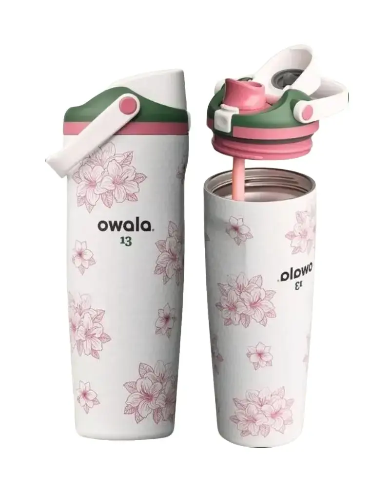 Owala FreeSip Sway 30oz Azalea 13 Zalea Masters Theme Golf Water Bottle NEW Gift - 2-in-1 Sip or Chug, Leak-Proof, BPA-Free, Elegant Floral Design,Sports Water Bottle