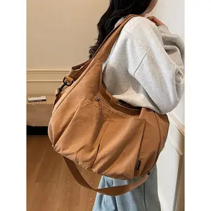 Ladies' Fashionable Simple Casual Retro Solid Color Large Capacity Tote Bag, Casual Commuter Bag, Perfect for Work School Leisure Daily Use