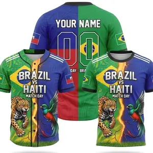 Brazil vs Haiti Fan Jersey Bundle, Custom Name Number Baseball Shirt And T Shirt, 2026 Group Match Day Gift Set For Supporter Fans V72 XST YHE