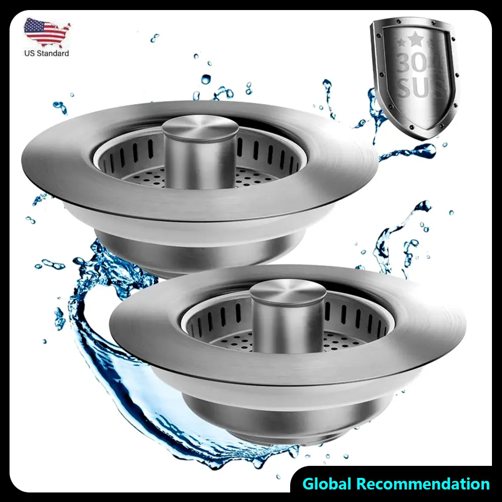 304 Stainless Steel Kitchen Sink Strainer Grid, Durable USA Standard Drain Stopper, 1Pc/2Pcs/4Pcs Bathroom & Home Supply Gadget