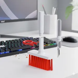 Multifunctional PC Cleaning Tool Kit: Keycap Puller, Deep Gap Brush for Keyboard Laptop Headphone Dust Removal, Portable Electronic Device Cleaner for Home Office Use