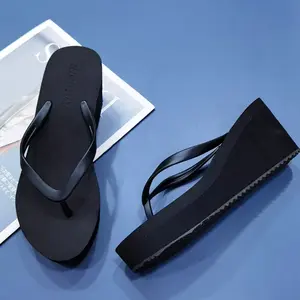 Women's Y2K Aesthetic Flatform Thong Sandals - Solid Color Soft EVA Wedge Flip Flops, All-Match Summer Casual Footwear for Vacation & Pool