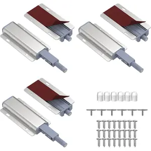 6 Pack Magnetic Push to Open Door Latch Heavy Duty Touch Latch Hardware for Cabinet Drawer Wardrobe Kitchen Door