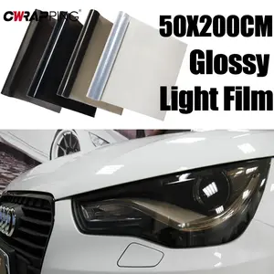New 2026 50*500cm Car Headlight Lamp Film Fog Lamp Sticker Auto Headlight Tailing Moulding Foil Self-Adhesive Vinyl Film for Headlights car decor accessories