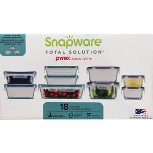 Snapware 18-piece Pyrex Glass Food Storage Set (Blue)