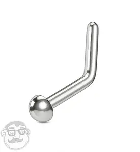 Dome Top L Bend Titanium Nose Ring