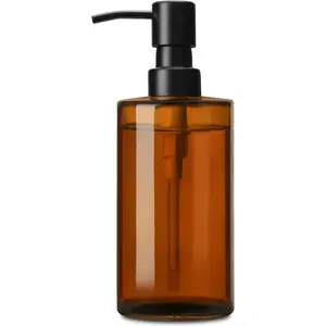 ISUN  Glass Soap Dispenser, Hand Soap Dispenser for Bathroom, Dish Soap Dispensers for Kitchen, 12 fl oz/350ml Glass Bottle with Stainless Steel Pump, Modern Refillable Liquid Lotion Bottles