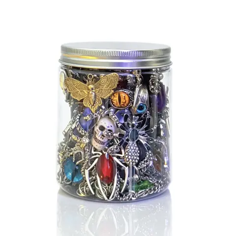 【No Earrings 】Jollyhit Soft Gothic Mystery Jewelry Jar – Graduation Gifts for Bestie /Birthday Gift for daughter 30pcs Costume Jewelry Rings, Necklaces, Earrings & Bracelets Set, Curated Gift, tiktokshopspringglowup