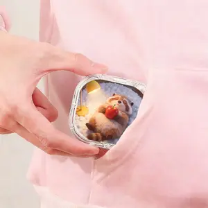 Warm Blanket Apple Raccoon Printed Retainer Box, Portable Sealed Denture Storage Box, Student Portable Orthodontic Retainer Case, Waterproof Scratch-Resistant Invisible Braces Storage Box