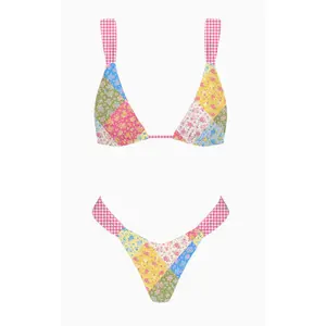 Patchwork Summer Romance Scrunch Bikini