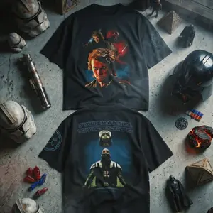 Anakin Skywalker "If You're Not With Me" Tee, Dark Side Graphic Shirt, SW Fan Merch, Anakin to Vader Transition Shirt, Sci-Fi Streetwear, Gift for Fans Menswear Crewneck