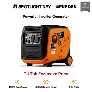 #Summervibes Efurden 4800 Watts Inverter Generator Gas Powered, Portable Generators for Home Use and Camping, with Fuel Gauge and Digital Meter, CO Sensor, RV Ready, Parallel Capable, EPA Compliant