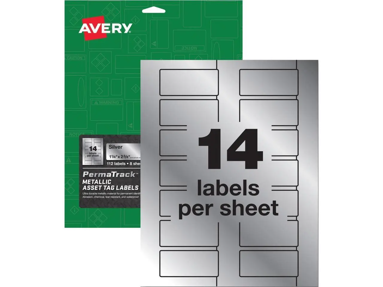 Avery® PermaTrack Metallic Silver Asset Tag Labels Avery® PermaTrack Metallic Silver Asset Tag Labels