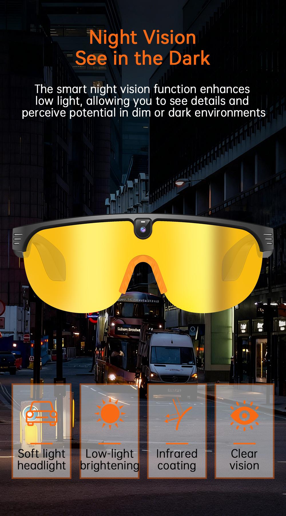 2026 AI Smart Glasses with Camera Dust UV Proof Cycling Sports Goggles- HD Video Recording Glasses with Audio, Music Playback, Wireless Call, Touch Control, Real-Time Translation, AI Object Recognition, for Men Women, Translation Glasses