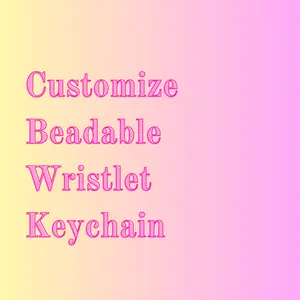 Customize Beadable Wristlet Keychain