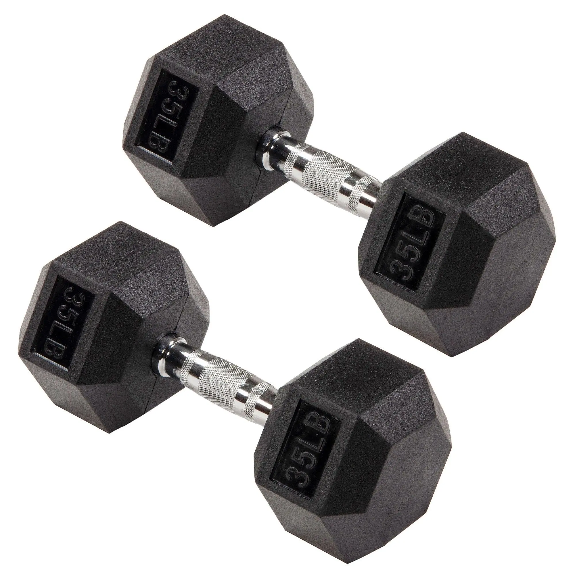 Signature Fitness Hex Dumbbells Strength Training Workout Equipment Set, 35 lbs Signature Fitness Hex Dumbbells Strength Training Workout Equipment Set, 35 lbs