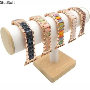Adjustable Metal Resin Watch Band Tortoise Shell Bracelet Strap Compatible with Apple Watch Series 11 10 9 Ultra 2 SE 38mm 40mm 41mm 42mm 44mm 45mm 49mm