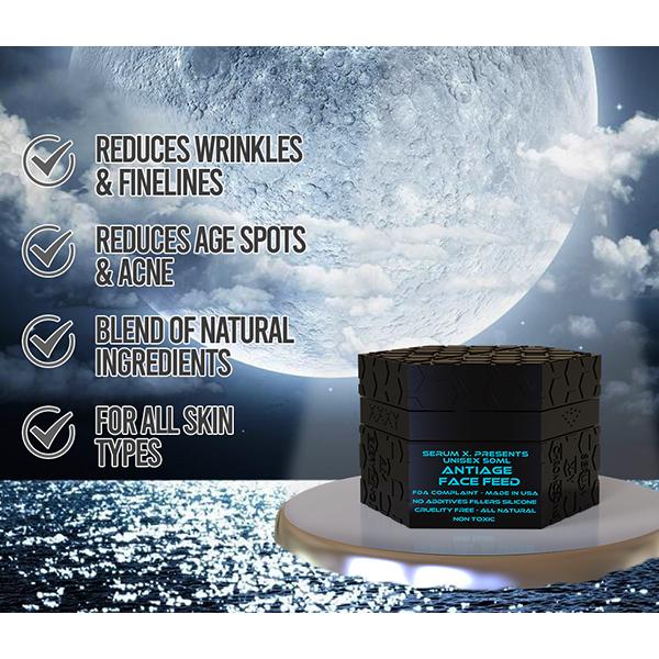Serum X - Y Chromosome AntiAge Face Feed | Anti-aging Reduce Wrinkles, Lighten Age Spots, Lift Sagging Skin, Reduce Acne, Hydrating Dry Skin Sensitive Skin  Alcohol Free Cream Skincare Nourishing Smoother Skin Repair